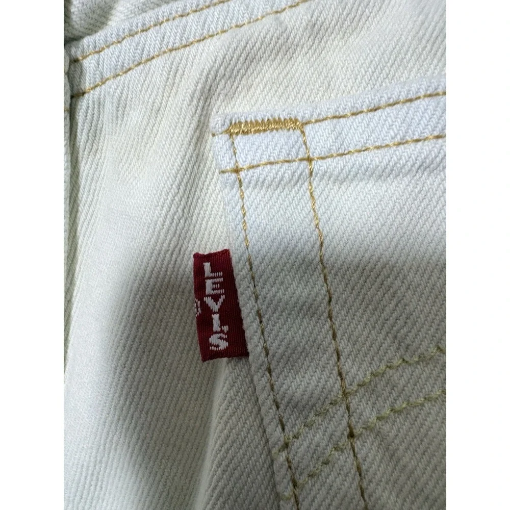 Levi's 501 High-Rise Button Fly Straight Cropped Jeans 20x25 Cut Out Patchwork